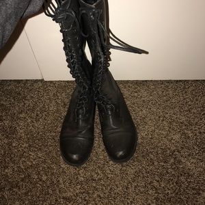 Knee high black boots